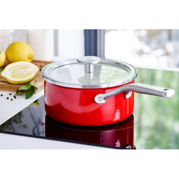Casserole Émaillée 16cm Rouge Empire KitchenAid 4 Casserole Émaillée 16cm Rouge Empire KitchenAid – Image 2