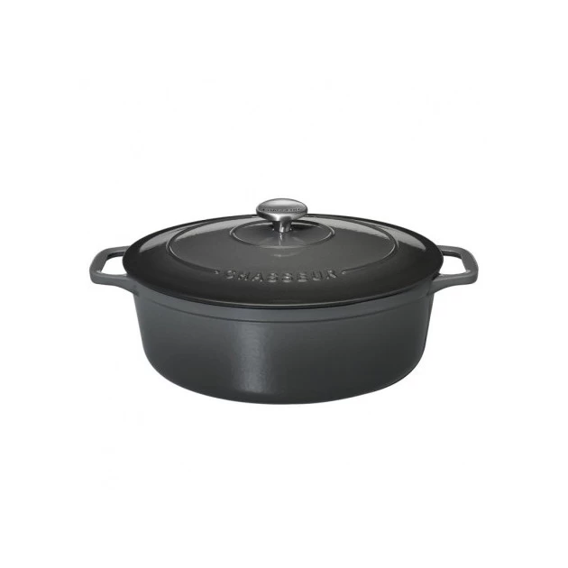 Cocotte En Fonte Ovale 25 Cm Caviar Chasseur 4 Cocotte En Fonte Ovale 25 Cm Caviar Chasseur – Image 2