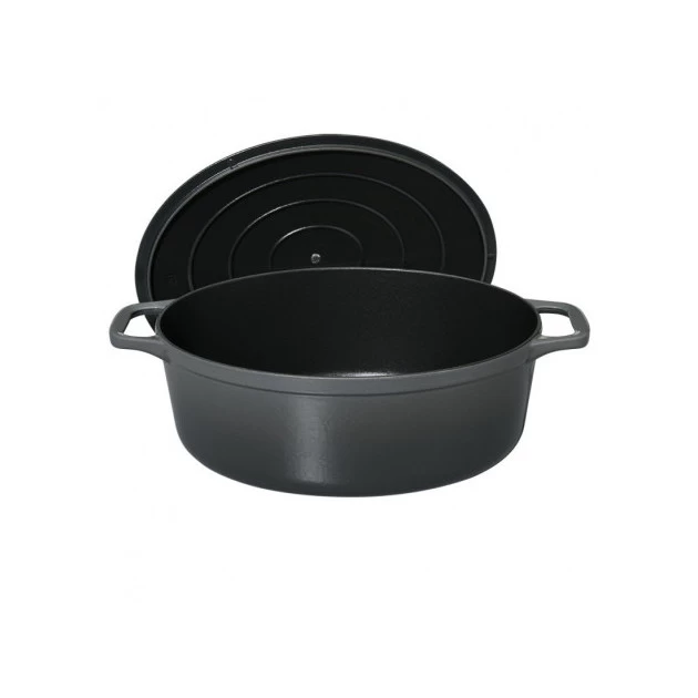 Cocotte En Fonte Ovale 25 Cm Caviar Chasseur 5 Cocotte En Fonte Ovale 25 Cm Caviar Chasseur – Image 3
