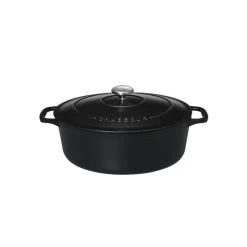 Cocotte En Fonte Ovale 29 Cm Noir Mat Chasseur -Ustensiles De Cuisine Boutique cocotte en fonte ovale 29 cm noir mat chasseur 1