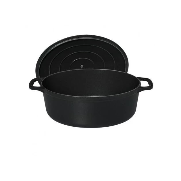 Cocotte En Fonte Ovale 31 Cm Noir Mat Chasseur 5 Cocotte En Fonte Ovale 31 Cm Noir Mat Chasseur – Image 3