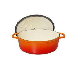 Cocotte En Fonte Ovale 31 Cm Orange Flammé Chasseur 9 Cocotte En Fonte Ovale 31 Cm Orange Flammé Chasseur -Ustensiles De Cuisine Boutique cocotte en fonte ovale 31 cm orange flamme chasseur 2