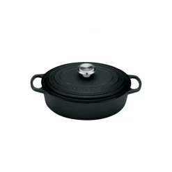 Cocotte En Fonte Ovale Basse 27 Cm Noir Mat Le Creuset Signature