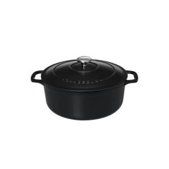Cocotte En Fonte Ronde 22 Cm Noir Mat Chasseur -Ustensiles De Cuisine Boutique cocotte en fonte ronde 22 cm noir mat chasseur 1