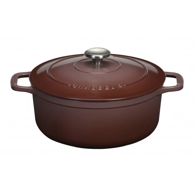 Cocotte En Fonte Ronde 24 Cm Bois De Rose Chasseur 4 Cocotte En Fonte Ronde 24 Cm Bois De Rose Chasseur – Image 2