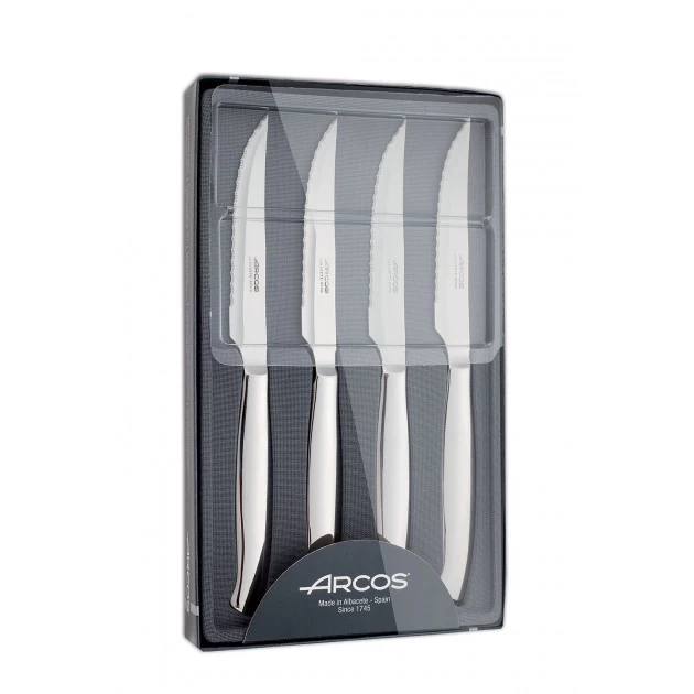 Coffret 4 Couteaux à Steak 11 Cm Lame Crantée Acier Inoxydable Arcos 3 Coffret 4 Couteaux à Steak 11 Cm Lame Crantée Acier Inoxydable Arcos