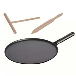 Crêpière 30 Cm Fonte Noire Staub, Manche Fonte