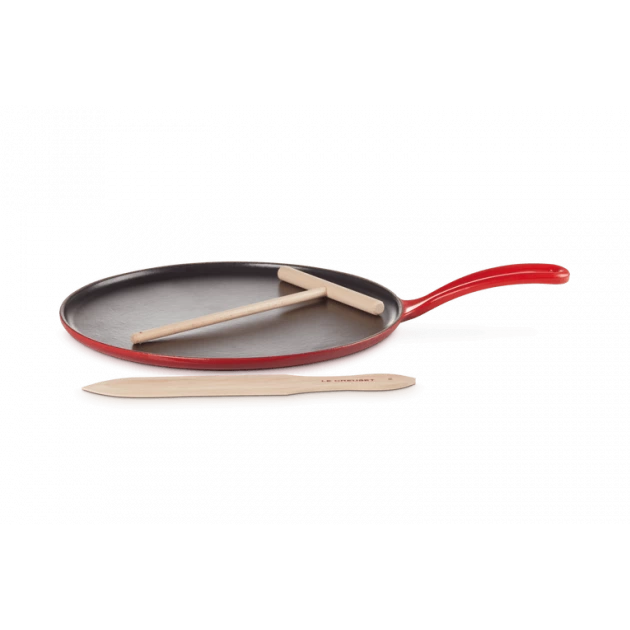 Crêpière Fonte Émaillée 27 Cm Cerise Avec Accessoires Le Creuset 4 Crêpière Fonte Émaillée 27 Cm Cerise Avec Accessoires Le Creuset – Image 2