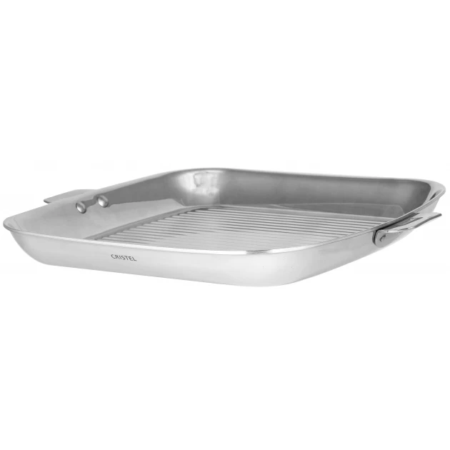 Grill Carré Casteline 30 Cm Poignée Amovible Inox Cristel 4 Grill Carré Casteline 30 Cm Poignée Amovible Inox Cristel – Image 2