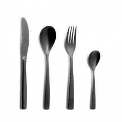 Ménagère 24 Pièces BCN COLORS Noir Inox 18% 3 Mm Comas