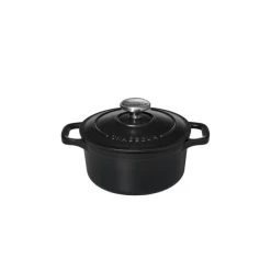 Mini Cocotte En Fonte Ronde 10 Cm Noir Mat Chasseur -Ustensiles De Cuisine Boutique mini cocotte en fonte ronde 10 cm noir mat chasseur 1