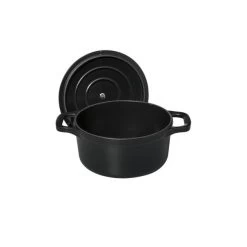Mini Cocotte En Fonte Ronde 12 Cm Noir Mat Chasseur -Ustensiles De Cuisine Boutique mini cocotte en fonte ronde 12 cm noir mat chasseur 2