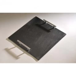 Plateau Ardoise Poignées Métal Par LeBrun (30x30cm)