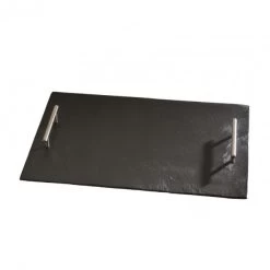 Plateau Ardoise Poignées Métal Par LeBrun (38x28cm)