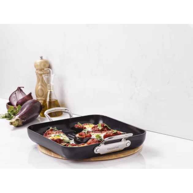 Poêle à Griller Carrée 28,7 Cm Collection BARCELONA PRO Greenpan 4 Poêle à Griller Carrée 28,7 Cm Collection BARCELONA PRO Greenpan – Image 2