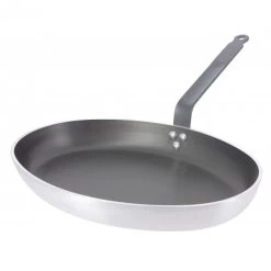 Poêle à Poisson Ovale ø36 Cm Antiadhésive Avec Couvercle En Verre Choc Resto Induction De Buyer -Ustensiles De Cuisine Boutique poele a poisson ovale o36 cm antiadhesive avec couvercle en verre choc resto induction de buyer 2