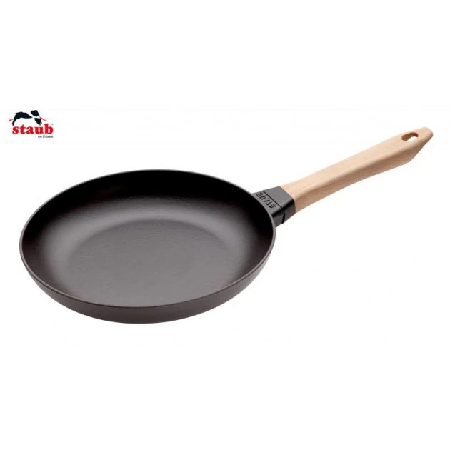 Poêle En Fonte Noir 26 Cm Manche Bois Staub 3 Poêle En Fonte Noir 26 Cm Manche Bois Staub