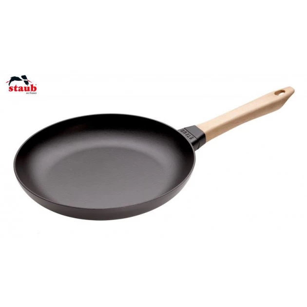 Poêle En Fonte Noir 28 Cm Manche Bois Staub 3 Poêle En Fonte Noir 28 Cm Manche Bois Staub