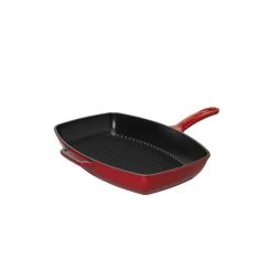 Poêle-gril En Fonte Rectangulaire 28 X 24 Cm Rouge Chasseur
