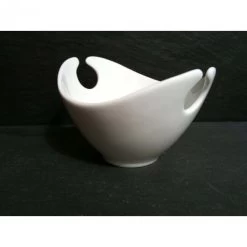 Saladier Jonque Blanc Et Son Service à Couverts Lebrun