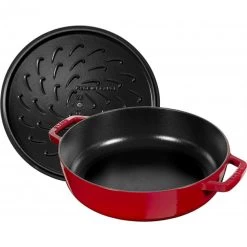Sauteuse En Fonte Chistera 24 Cm Rouge Cerise Staub -Ustensiles De Cuisine Boutique sauteuse en fonte chistera 24 cm rouge cerise staub 2
