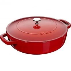 Sauteuse En Fonte Chistera 28 Cm Rouge Cerise Staub