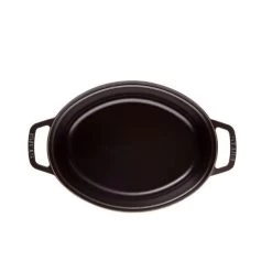 STAUB Cocotte Fonte Ovale 23 Cm Noir Mat 2,35 L -Ustensiles De Cuisine Boutique staub cocotte fonte ovale 23 cm noir mat 235 l 2