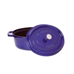 STAUB Cocotte Fonte Ovale 29 Cm Bleu Intense Majolique 4,2 L -Ustensiles De Cuisine Boutique staub cocotte fonte ovale 29 cm bleu intense majolique 42 l 1