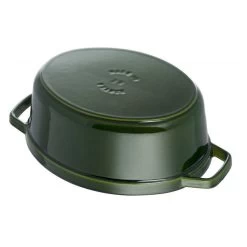 STAUB Cocotte Fonte Ovale 29 Cm Vert Basilic Majolique 4,2 L -Ustensiles De Cuisine Boutique staub cocotte fonte ovale 29 cm vert basilic majolique 42 l 3