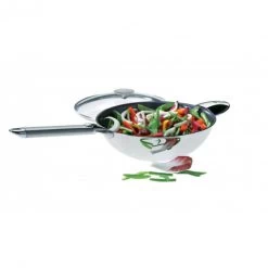 Wok Casteline Ø 24 Cm Manche Amovible Anti-Adhésif Inox Cristel -Ustensiles De Cuisine Boutique wok casteline o 24 cm manche amovible anti adhesif inox cristel 2