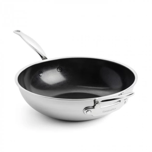 Wok Inox Ø 30 Cm PREMIERE GreenPan 3 Wok Inox Ø 30 Cm PREMIERE GreenPan
